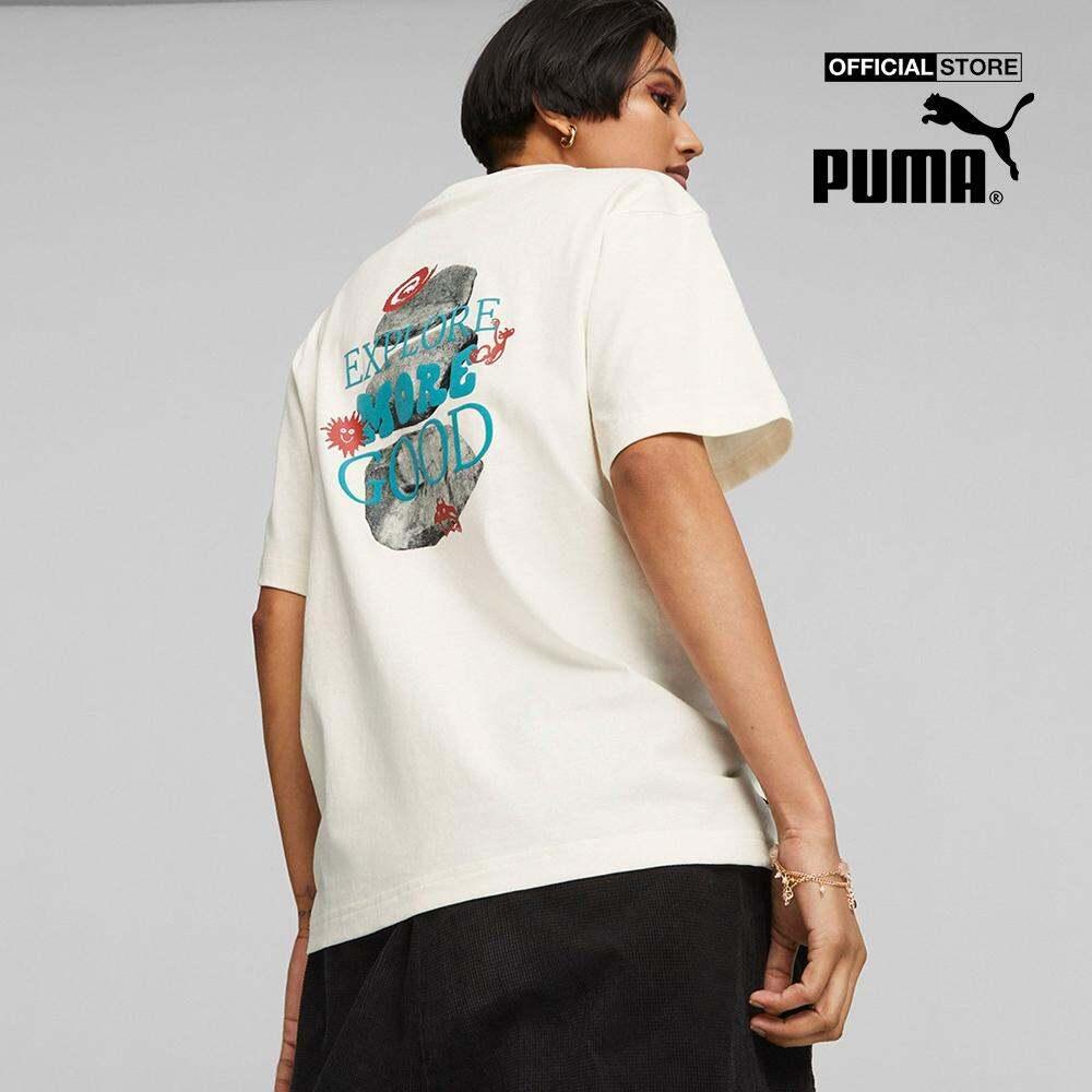 PUMA - Áo thun nữ cổ tròn tay ngắn Downtown Relaxed Graphic 622991