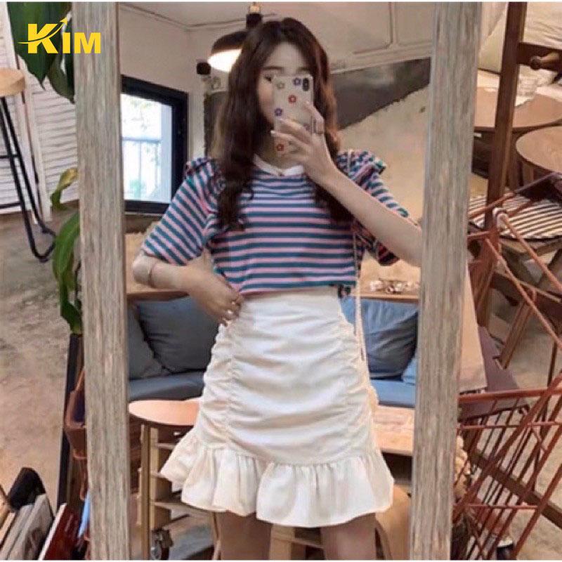 Chân váy đuôi cá nhún cách điệu có quần trong Kim Freesize &lt; 52kg màu