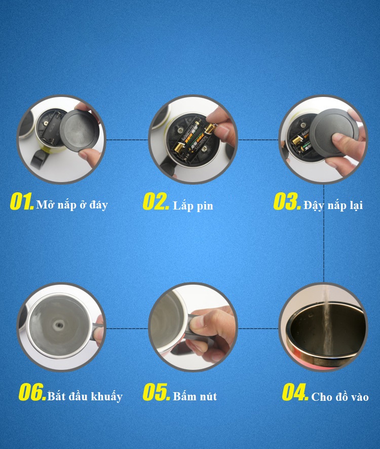 Cốc tự khuấy 400ml pha cà phê đa năng - Màu ngẫu nhiên