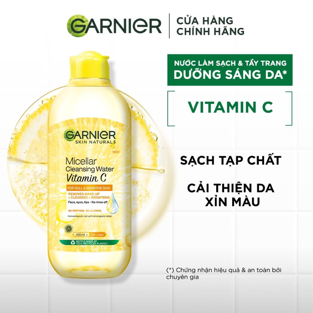 Nước Tẩy Trang Garnier Vitamin C Làm Sáng Da 400ml