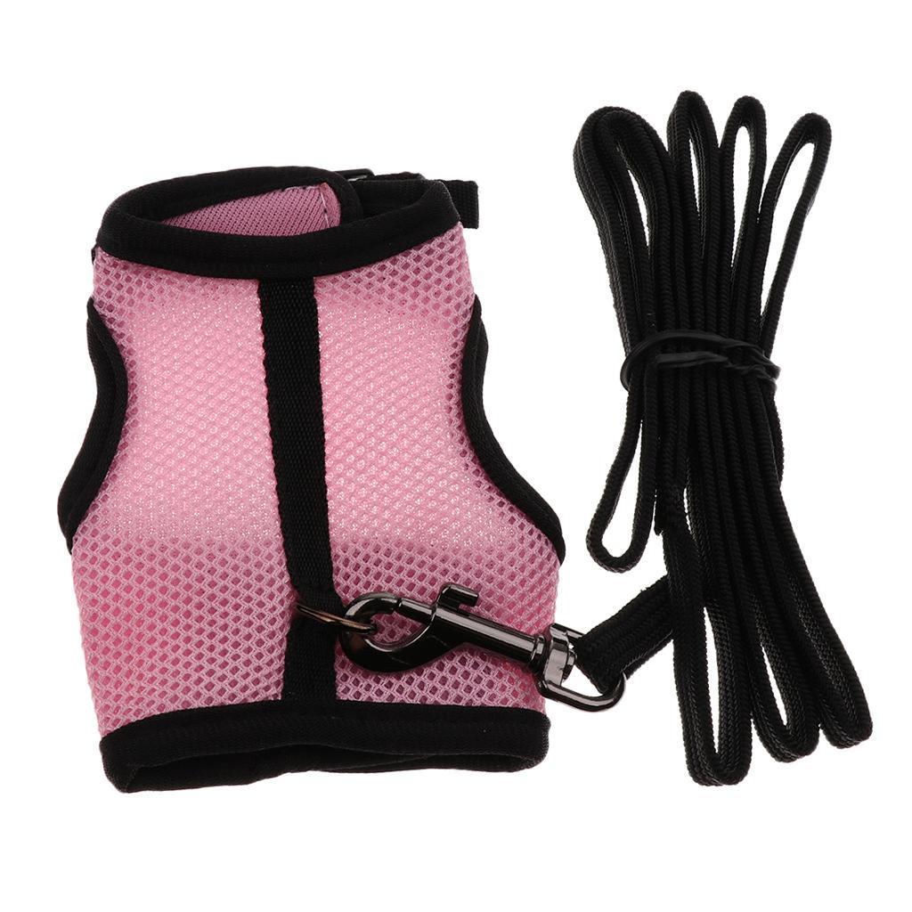 2x Adjustable Ferret Harness/Baby Rabbit/Squirrel/Hamster Leash Lead Rope S
