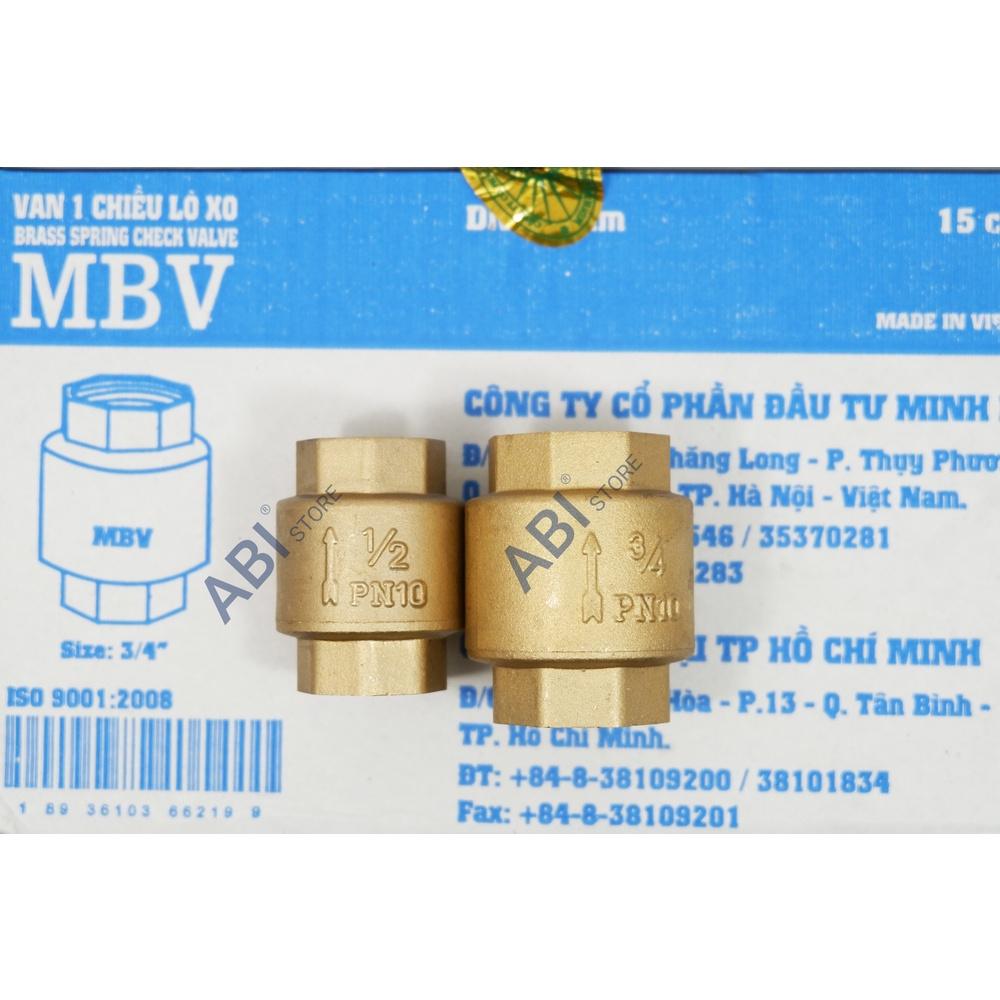 Van 1 chiều lò xo MBV 21mm(1/2''-dn15), 27mm(3/4'' - dn20) Minh Hòa(van nước)