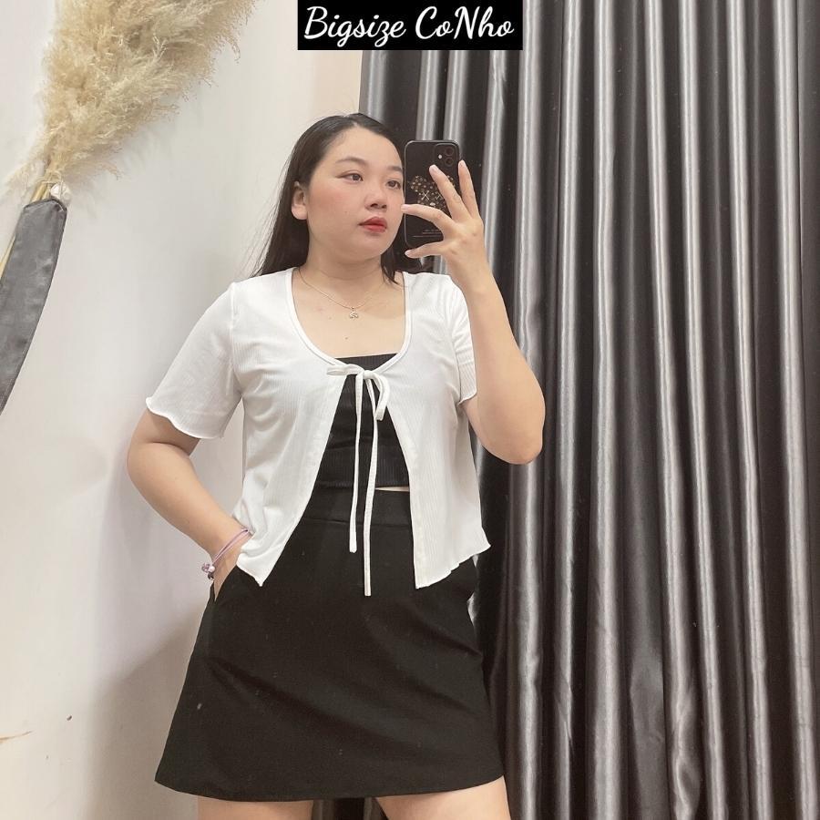 Set ao thun bigsize nữ hai cái gồm Áo Dây trong và Áo Nhoác Ngoài G6 - Màu Trắng