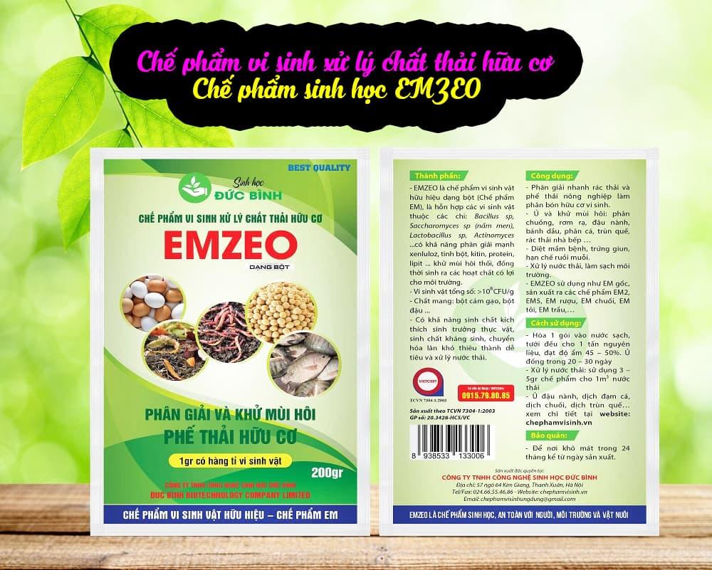 CHẾ PHẨM KHỬ MÙI HÔI, Ủ RÁC THẢI HỮU CƠ VI SINH EMZEO - GÓI 200GR