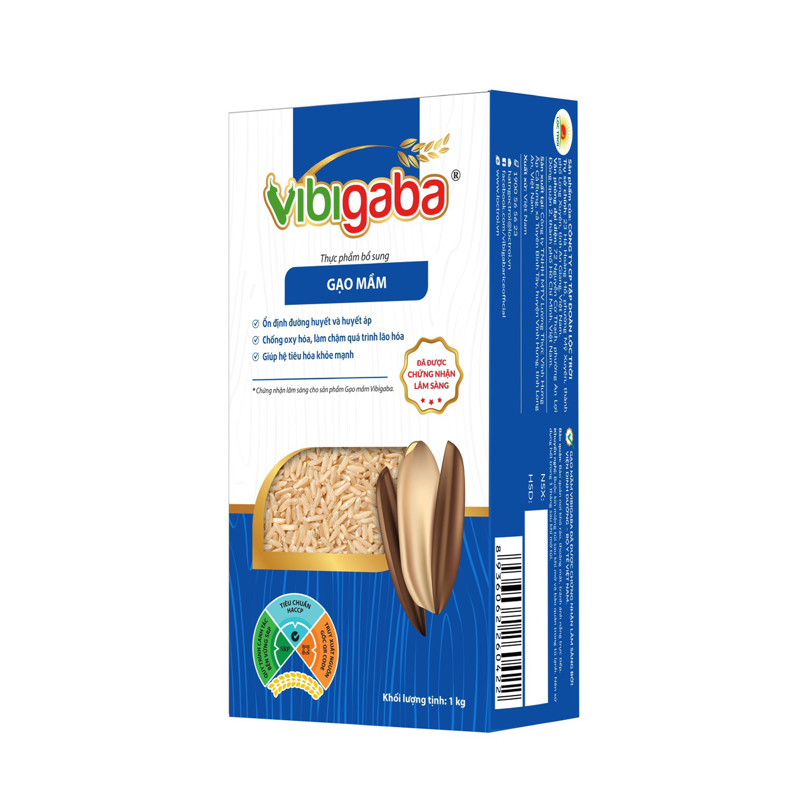 Gạo Mầm Vibigaba Hộp 1Kg - Ổn định đường huyết và huyết áp, làm chậm quá trình lão hóa và giúp hệ tiêu hóa khỏe mạnh