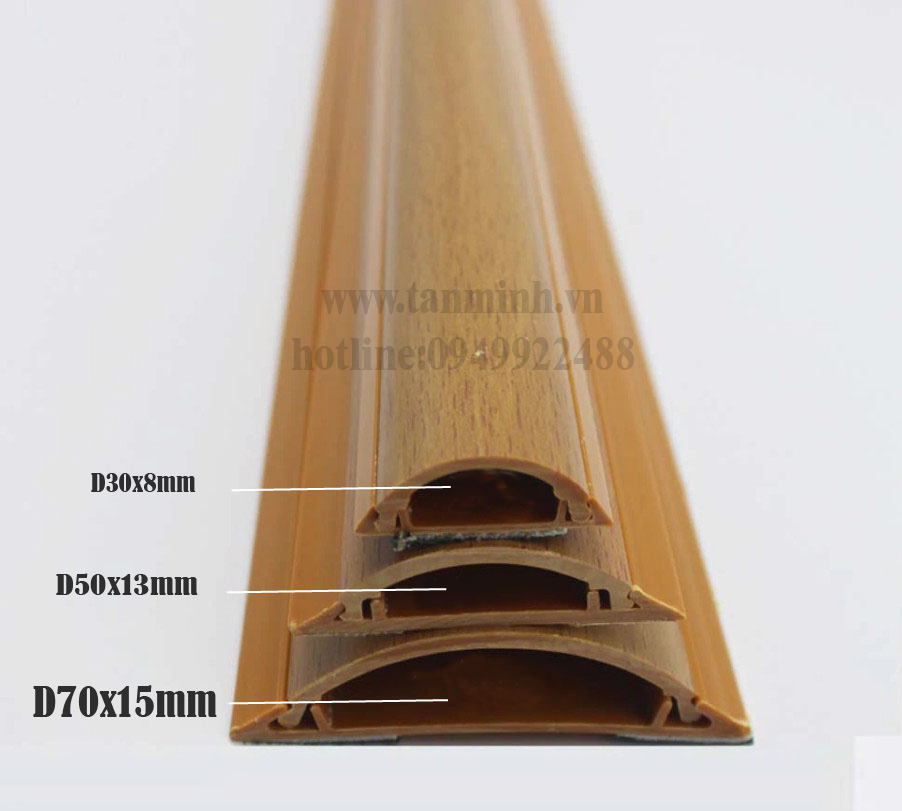 Nẹp sàn bán nguyệt họa tiết vân gỗ D50 (50mm)