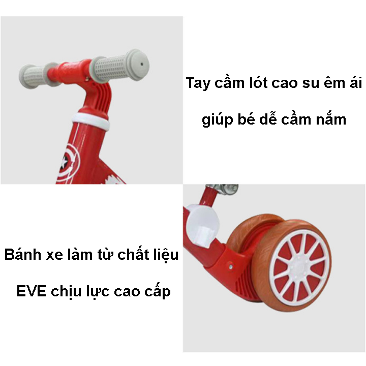 Xe chòi chân thăng bằng cho bé có bàn đạp 2in1 yên bằng da, khung xe thép không gỉ chắc chắn (TẶNG lọ tinh dầu Sả Chanh Ong Vàng như trong hình), xe tập đi, xe 3 bánh,xe thăng bằng