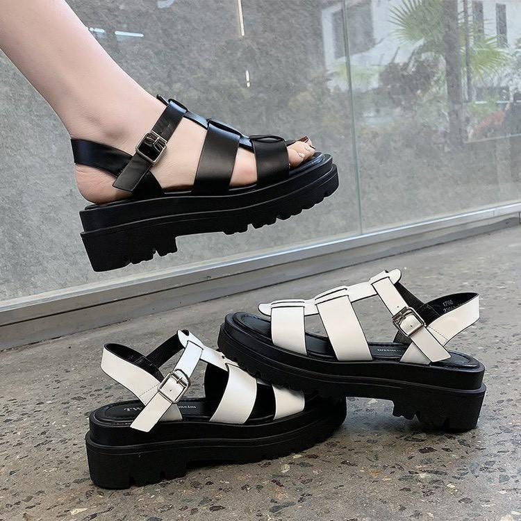 Sandal Nữ Độn Đế Học Sinh Quai Đan Chiến Binh Đế Êm