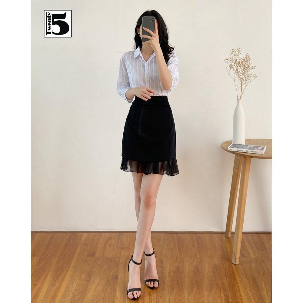 Chân váy công sở đuôi cá ren nhún eo Twentyfive T347