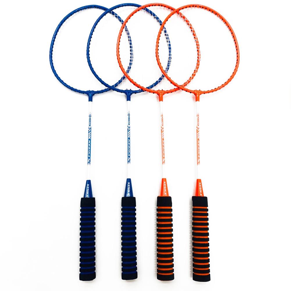 KESIKA Badminton Rackets 4 Pack Set Racquets Game with 6 Shuttlecocks 4 Overgrip Badminton Net for Children Adults Sport