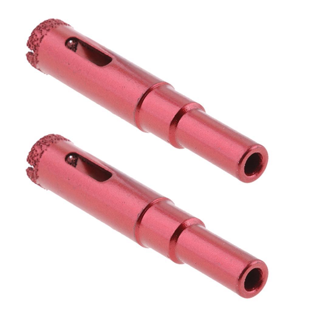 2Pcs 12mm Red Shank Diamond Drill Bit Glass