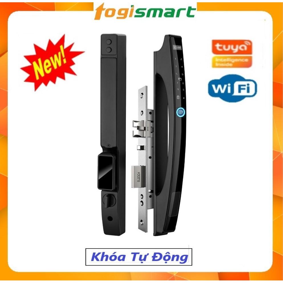 Khóa cửa vân tay tự động, Wifi, cửa nhôm xingfa, gỗ, sắt