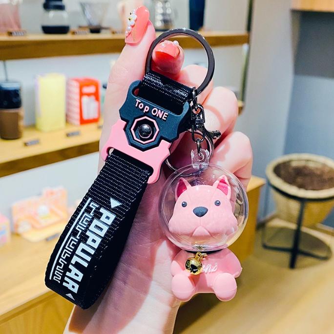 Móc khóa Phi hành gia Chó Pitbull ngầu bá đủ màu PVC loại tốt