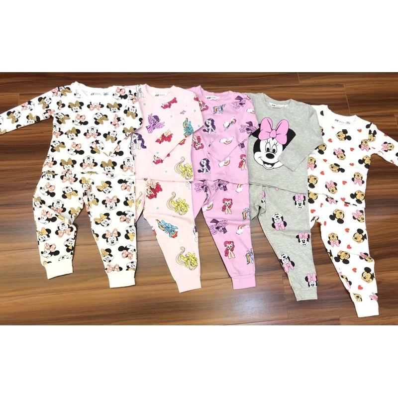 Bộ Đồ Dài Tay Cotton HM Bé Gái Mickey - Pony