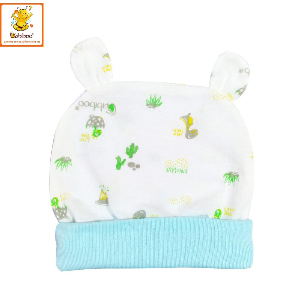 Sơ sinh-Nón cotton họa tiết xinh xắn BABIBOO - BB83N