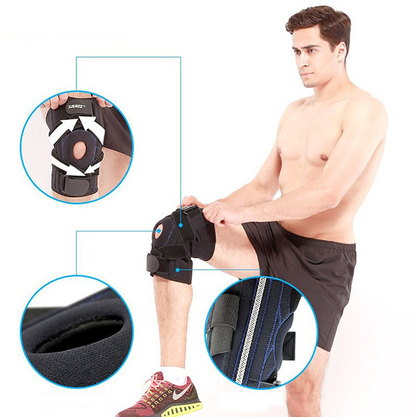 Băng Nẹp Gối H5 Có Nẹp Nhôm Hỗ Trợ Sau Mổ Dây Chằng Chéo Knee Pad Chính Hãng Aolikes (1 Chiếc)