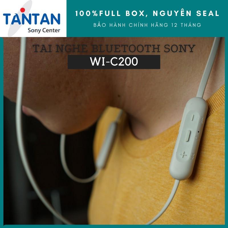 Tai Nghe BLUETOOTH Sony WI-C200 | Siêu nhẹ 19g - Pin 15h - Sạc nhanh - Nghe gọi chất lượng cao - Âm thanh đậm chất | Hàng Chính Hãng