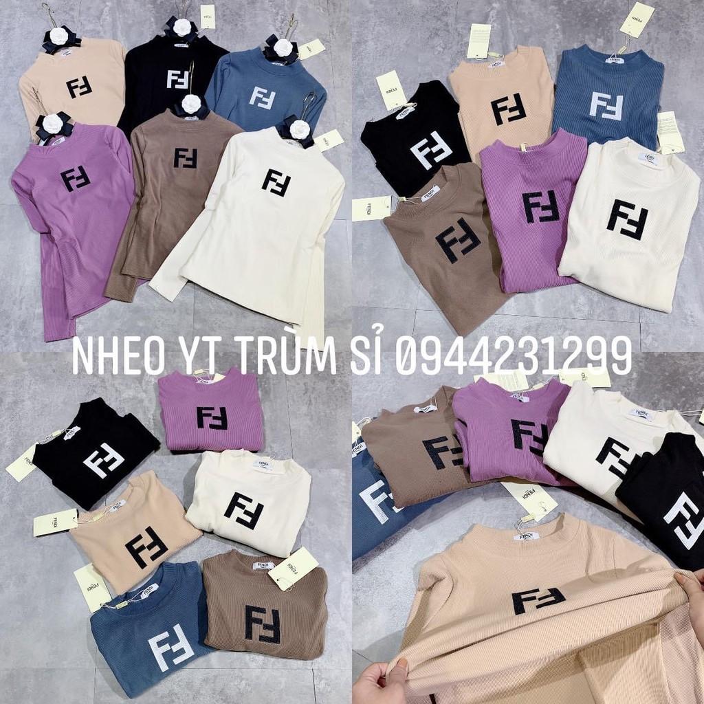 G06. 6113. ÁO NHUNG TĂM TAY DÀI THÊU CHỮ F