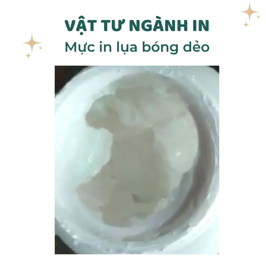 Mực bóng dẻo in trên vải cotton, vải bố túi 0.5 kg, túi 1 kg