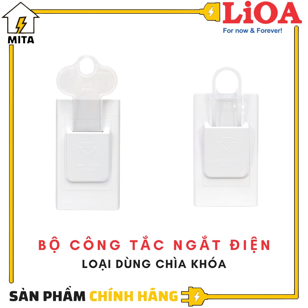 Bộ công tắc ngắt điện LiOA loại dùng chìa khóa kiểu A&B 20A 250V