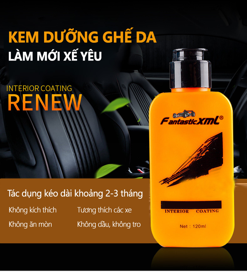 Kem Dưỡng Ghế Da Cho Xe Hơi FantasticXML - Phục Hồi Và Làm Bóng Ghế Da