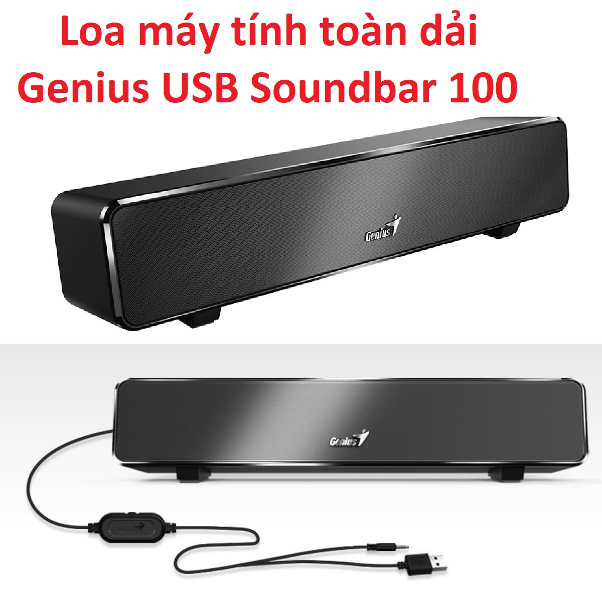 Loa máy tính toàn dải Genius USB Soundbar 100 -Hàng chính hãng