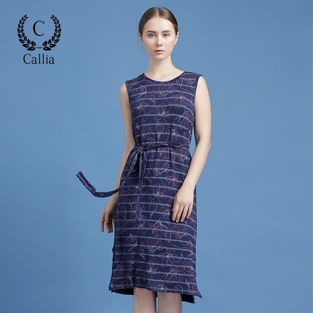 Đầm suông cổ tròn nữ Callia Sola tay ngắn