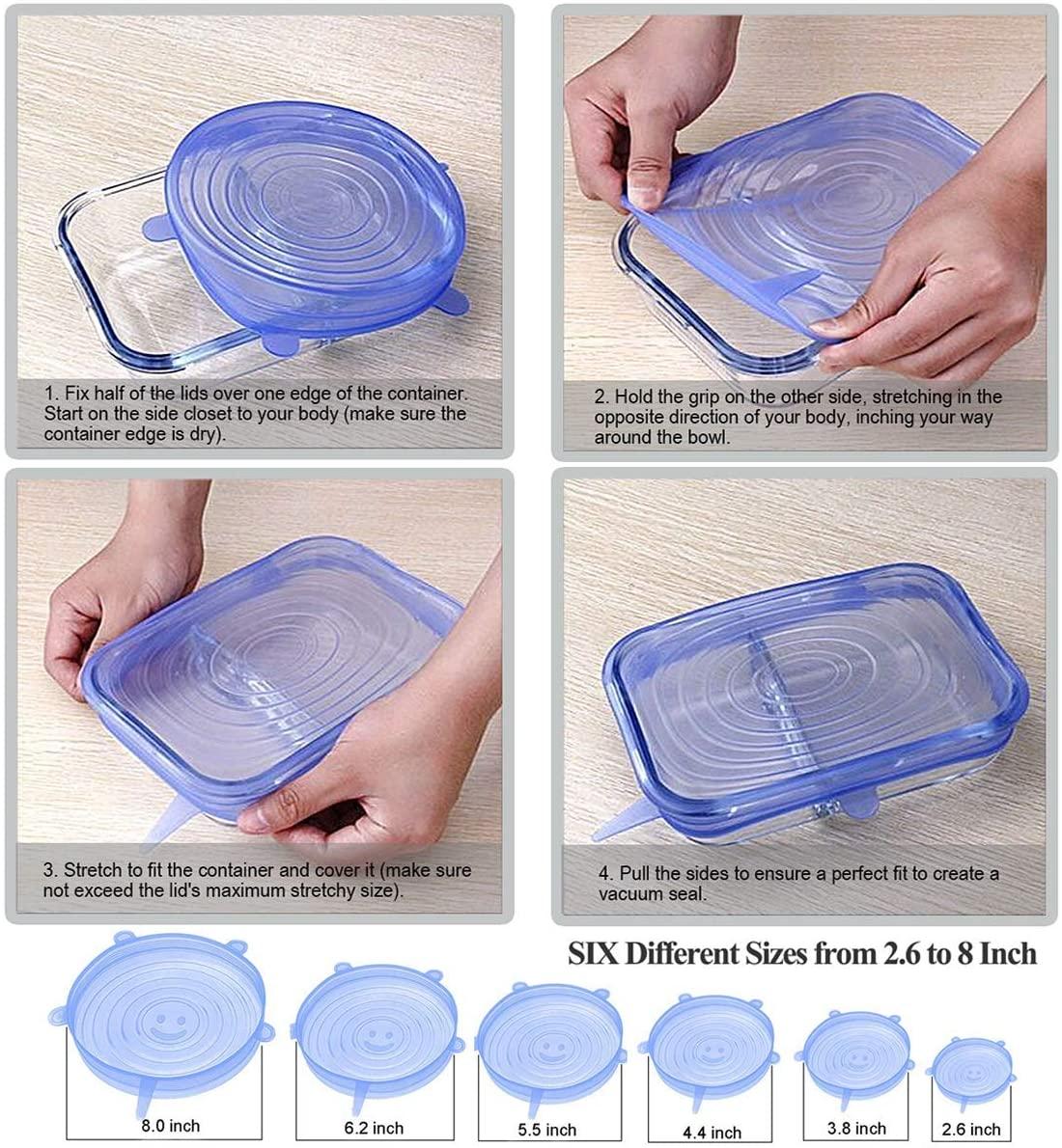 Set 6 / 12 Nắp Silicon Bảo Quản Thực Phẩm Tiện Lợi