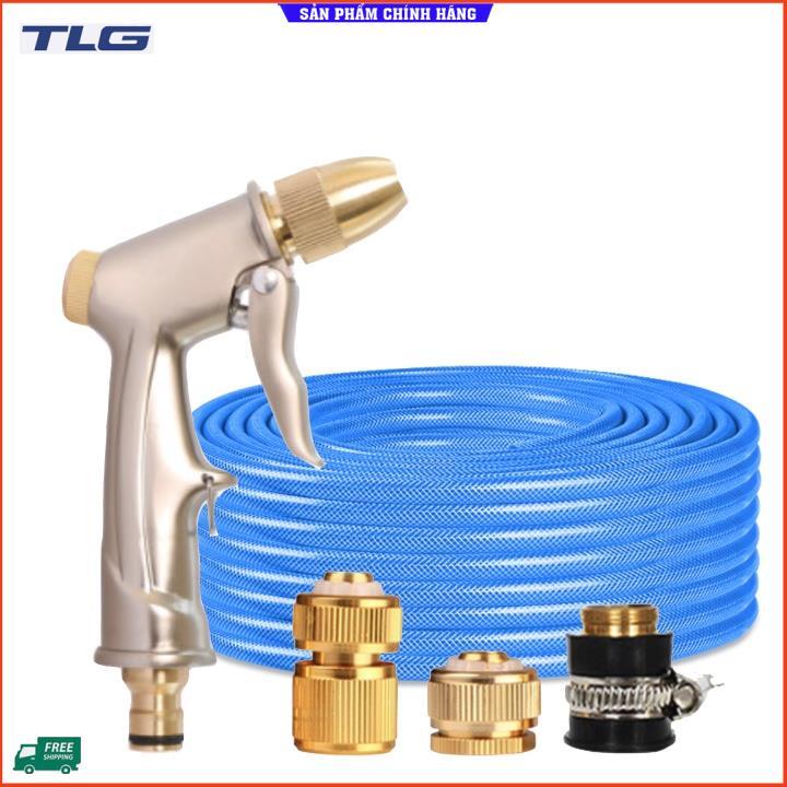 Rửa xe tưới cây Bộ dây và vòi xịt tăng áp lực nước 300% loại 25m cút đồng,nối đồng 206701-1