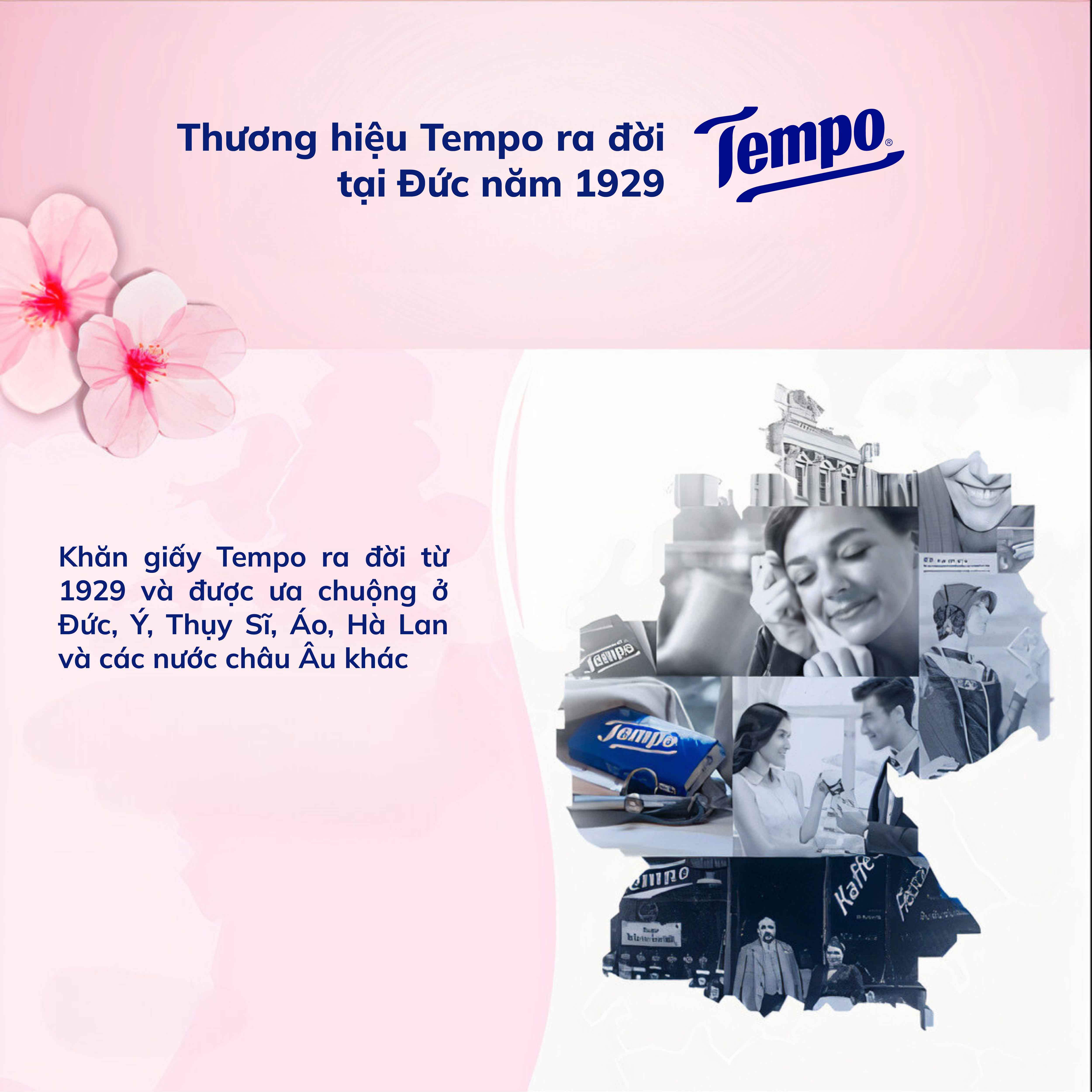 Khăn Giấy Rút Cao Cấp Tempo Hương Sakura- 4 Lớp Bền Dai, không kích ứng da - Thương hiệu Đức - An Toàn Cho Da