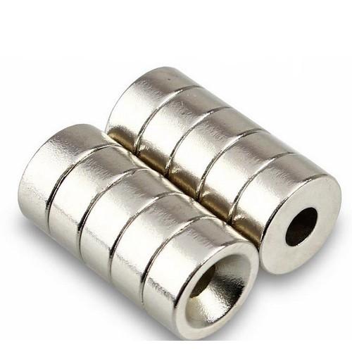 Nam châm viên trắng đất hiếm 15x5 lỗ 5mm