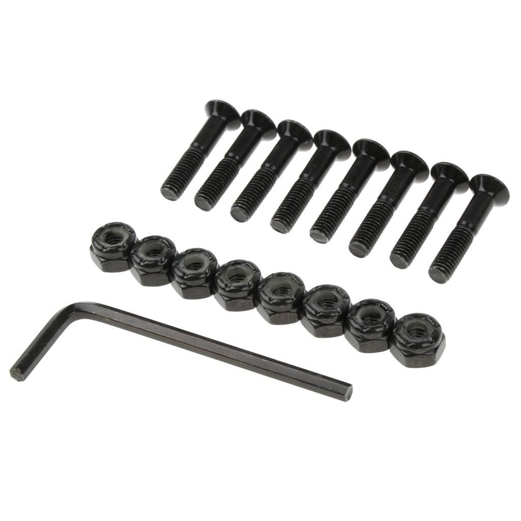 8Pcs Carbon Steel Longboard Skateboard Hardware Bolts with Hex Tool