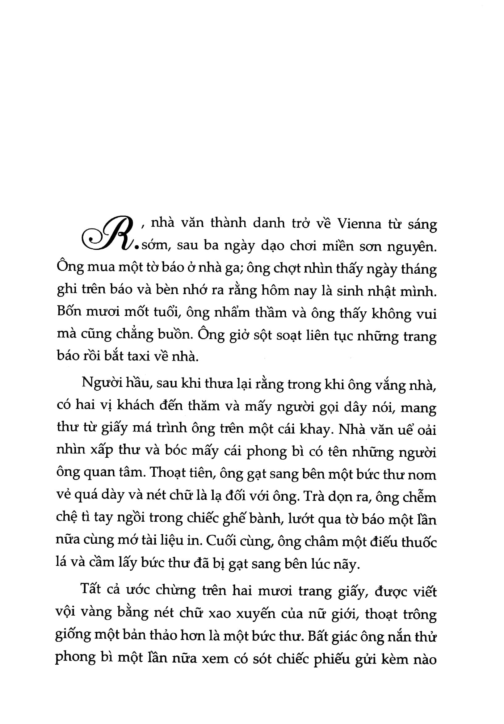 Bức Thư Của Người Đàn Bà Không Quen