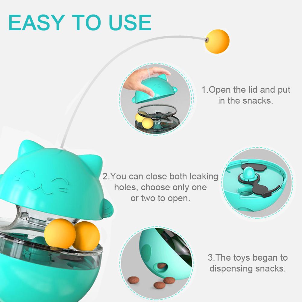 Đồ chơi bóng cho mèo hình con mèo màu xanh