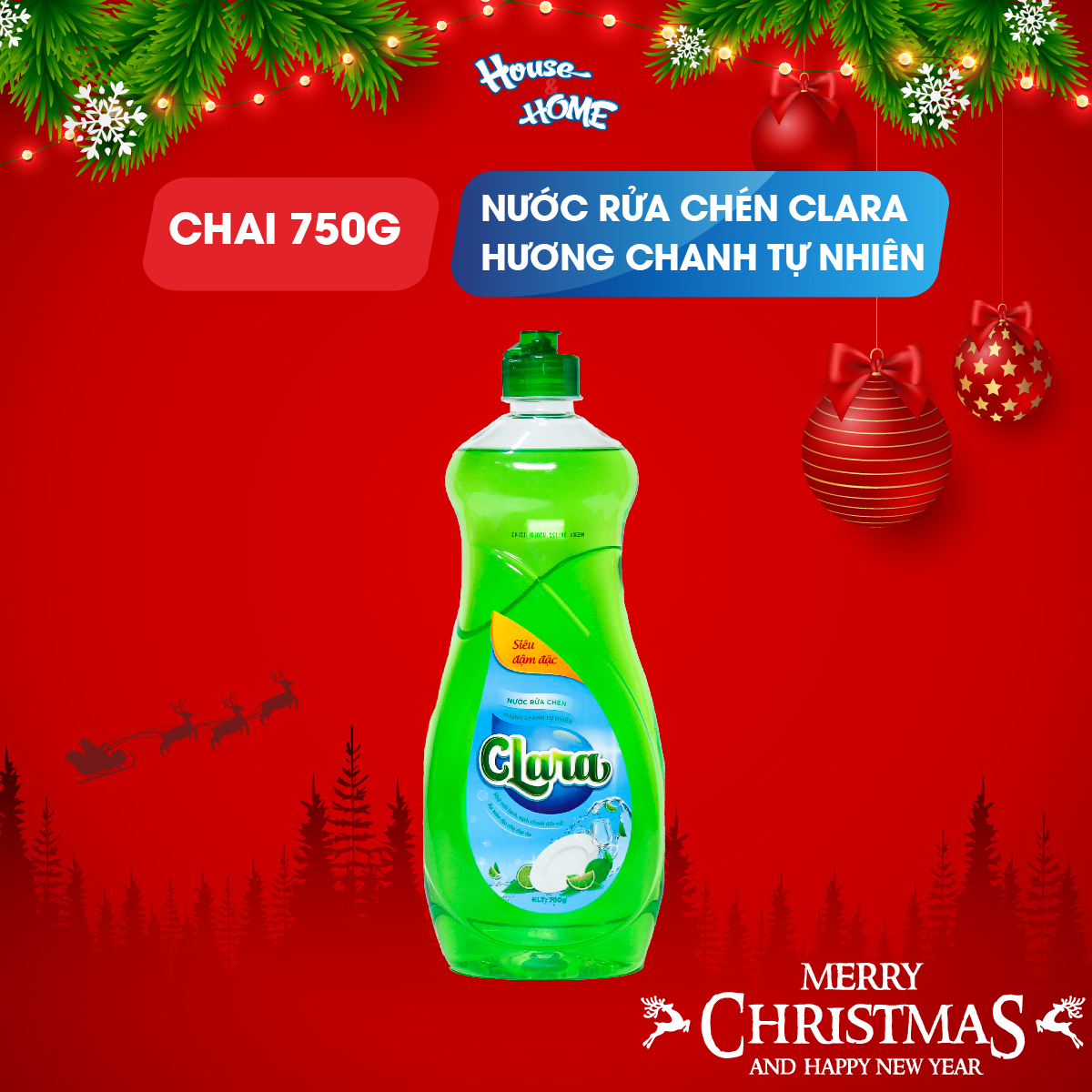 Nước rửa chén bát Clara tinh chất chanh chai 750ml