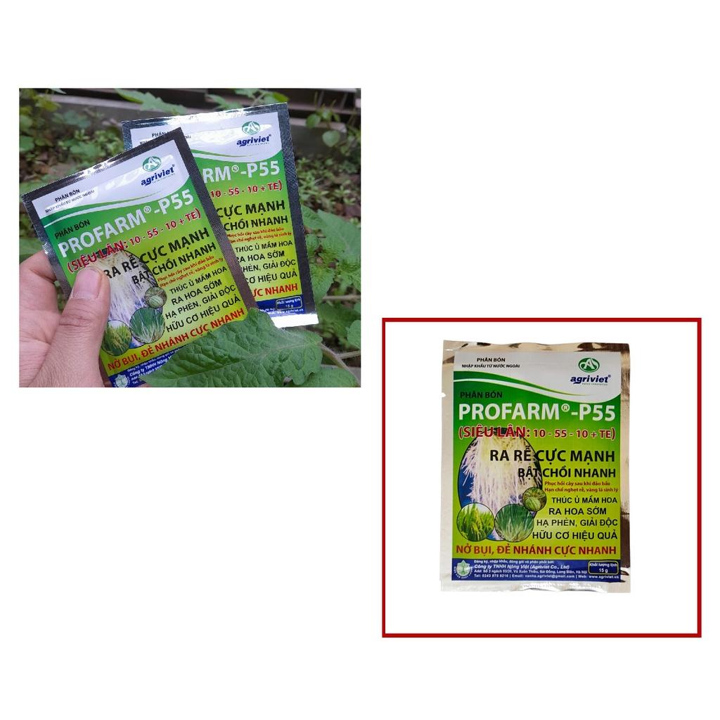 SIÊU LÂN PROFARM-P55 10-55-10+TE GÓI 15G - RA RỄ CỰC MẠNH, TRỔ HOA ĐỒNG ĐỀU