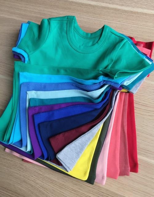 Áo thun cổ tròn đơn giản bé trai bé gái 8-25kg