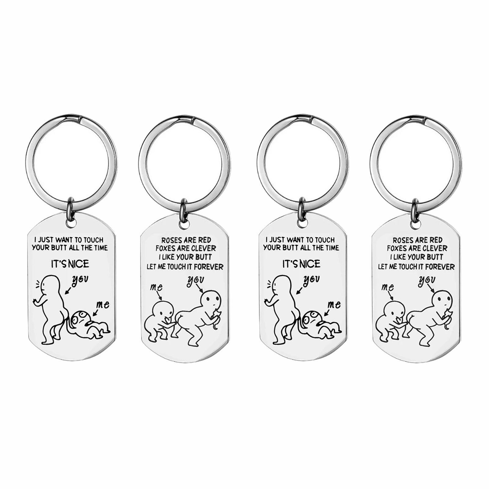 4 Pieces Keychain Keyring Key Chain Pendant for Christmas Birthday Gift