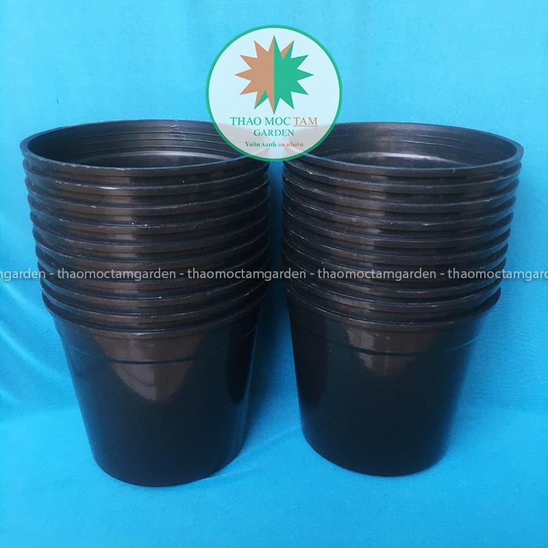 10c Chậu nhựa cứng 22x20cm – Chậu nhựa cứng, dày thích hơp trồng hoa hồng, cây hoa, cây kiểng