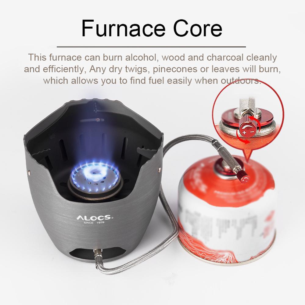 ALOCS Aluminum Alloy Camping Alcohol Stoves Charcoal Wood Burners Portable Picnic BBQ Furnace Windproof Warm Heaters Outdoor Cooking Equipment