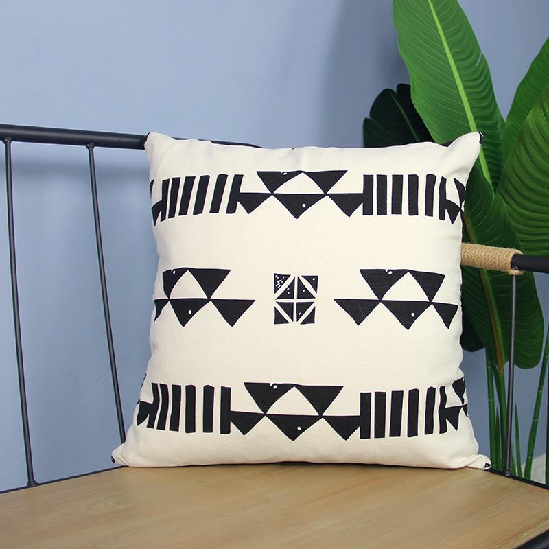 Vỏ Gối Tựa Lưng Canvas In Màu Phong Cách Scandivi PV9874