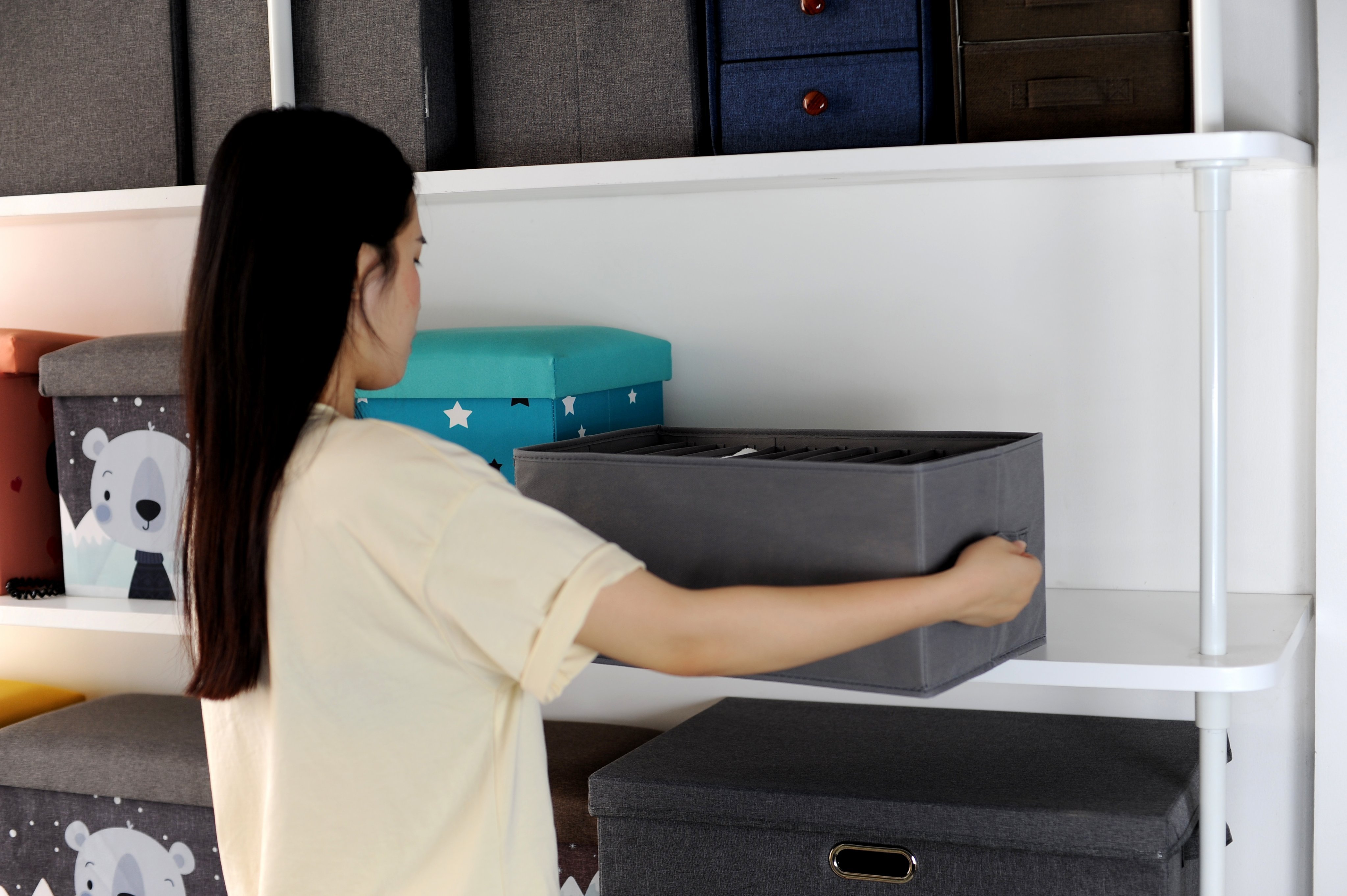 Hộp đựng quần áo chia 7 ngăn 9 ngăn 12 ngăn bằng vải không dệt tiện lợi chính hãng D Danido
