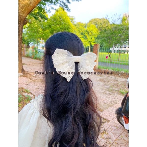 Kẹp nơ Ren lớn siêu xinh