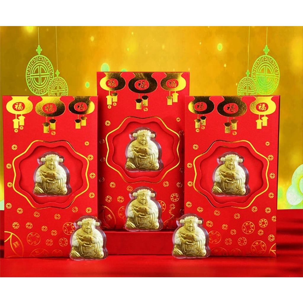 Bao lì xì Thần Tài - Mèo May Măn Mạ Vàng 24K