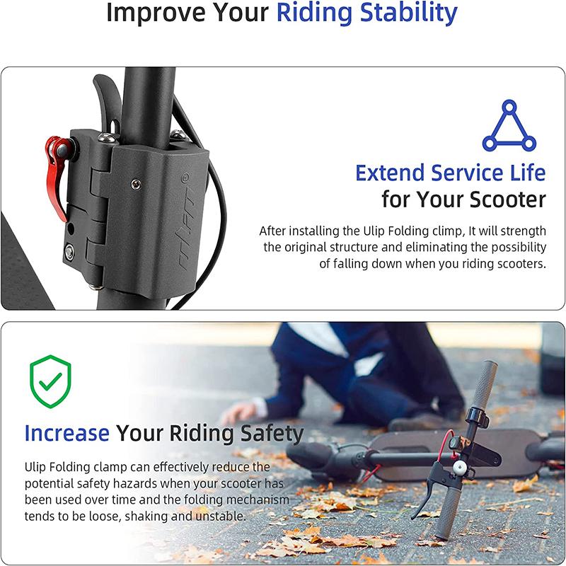 ULIP Electric Scooter Kẹp gấp các bộ phận sửa chữa cực cho Xiaomi M365 Pro Pro2 1S MI3 Lite và Ninebot F20 F25 F30 F40 Color: Red Foldable Fixing