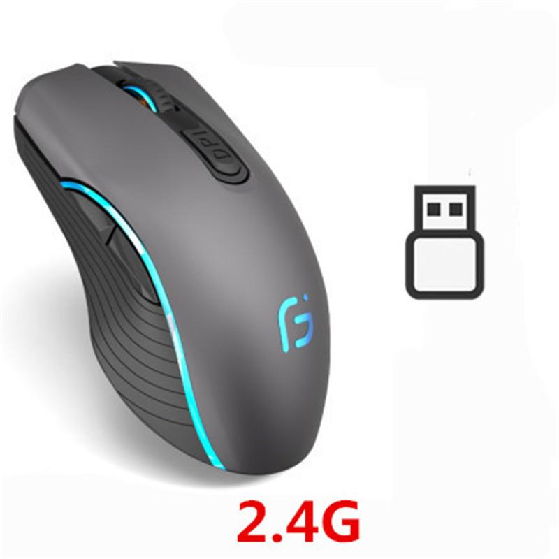 Chuột Máy Tính Bluetooth 4.0 + 2.4Ghz Không Dây Hai Chế Độ 2 Trong 1 Mause 2400DPI Công Thái Quang Di Động Cho PC/Laptop