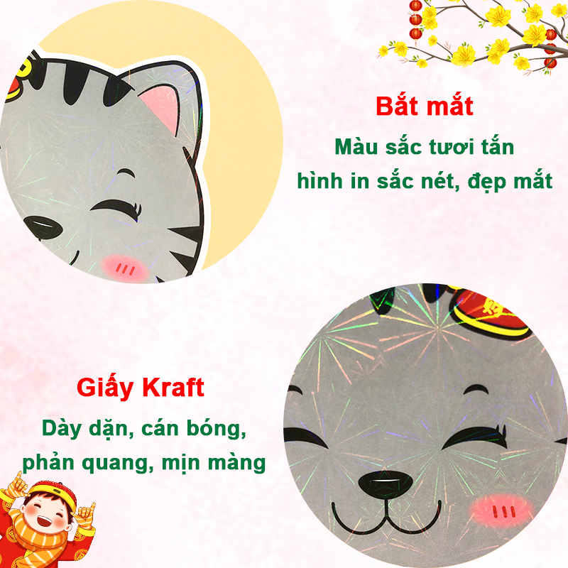 Bao lì xì chibi Quý Mão 2023 cao cấp, Bao lì xì Tết họa tiết hình mèo ngộ nghĩnh – LX006