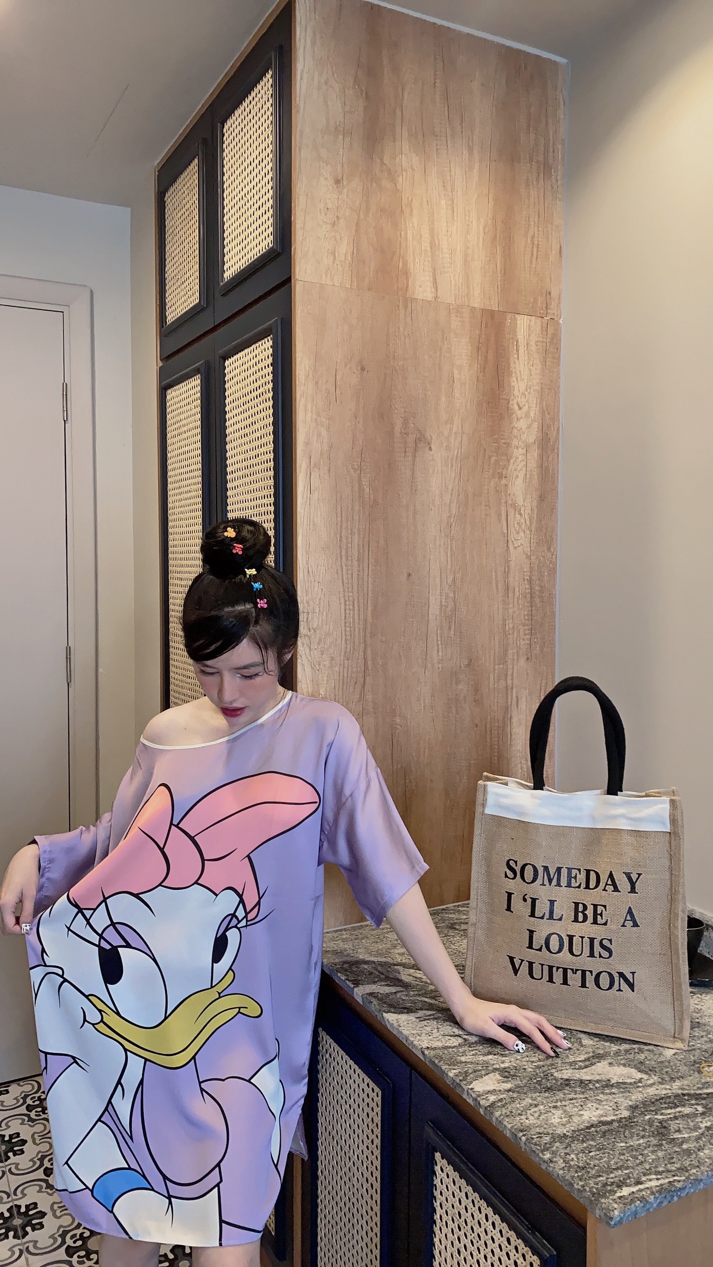 Đầm Ngủ Lụa Satin Cổ Tròn - Cổ Sơ Mi