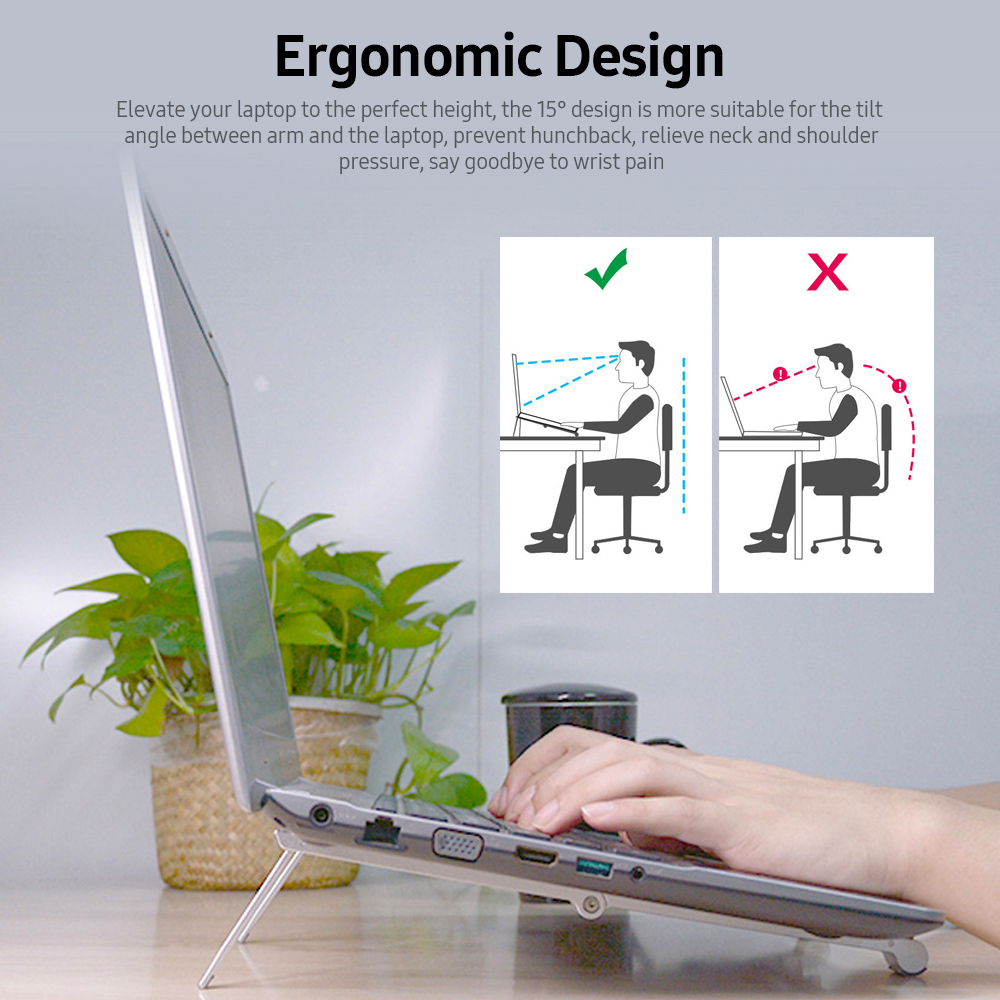 Giá Đỡ Máy Tính Bảng Gấp Chống Trượt 3 Trong 1 Ergonomic Cho Máy Tính Xách Tay