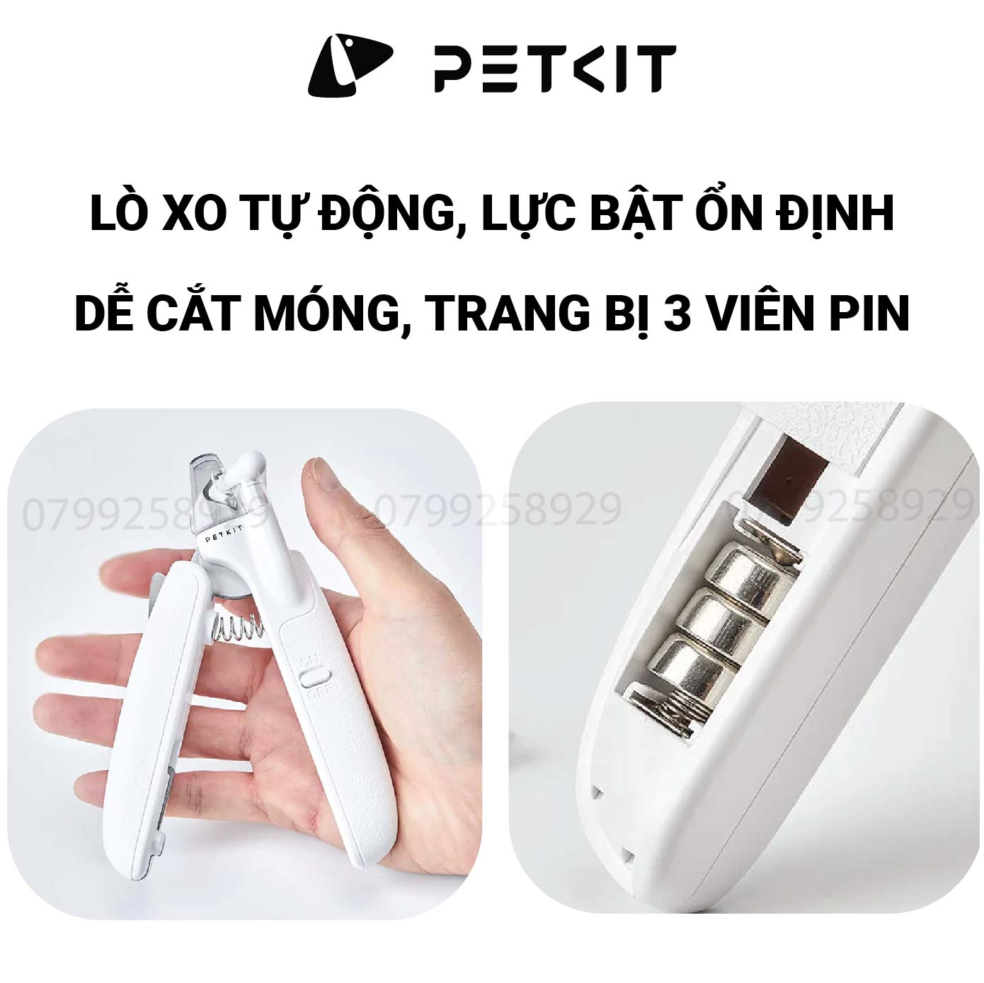 Bấm Móng Chó Mèo, Kìm Cắt Móng Thú Cưng Có Đèn LED PETKIT LED Pet Nail Clippers